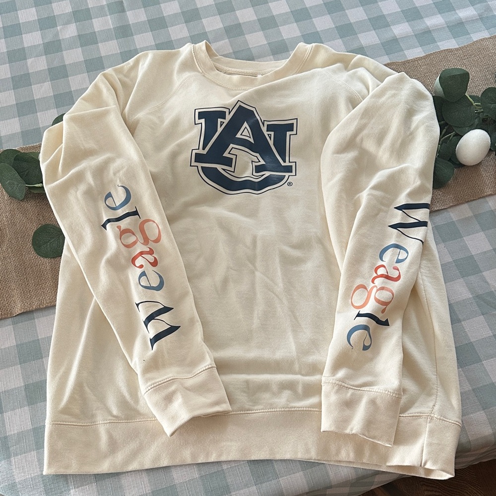 AUBURN University cream lightweight crewneck sweatshirt